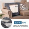 imageHVERSAILTEX Stretch 3 Piece T Cushion Sofa Slipcovers Individually Sofa Cushion Covers for 3 Cushion Couch Sofa Seat Cushion Covers with Elastic Bands Featuring Thicker Jacquard Fabric GrayDove