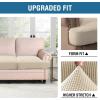 imageHVERSAILTEX Stretch 3 Piece T Cushion Sofa Slipcovers Individually Sofa Cushion Covers for 3 Cushion Couch Sofa Seat Cushion Covers with Elastic Bands Featuring Thicker Jacquard Fabric GrayNatural