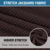 imageHVERSAILTEX Stretch 3 Piece T Cushion Sofa Slipcovers Individually Sofa Cushion Covers for 3 Cushion Couch Sofa Seat Cushion Covers with Elastic Bands Featuring Thicker Jacquard Fabric GrayChocolate