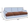 imageHVERSAILTEX Stretch 3 Piece T Cushion Sofa Slipcovers Individually Sofa Cushion Covers for 3 Cushion Couch Sofa Seat Cushion Covers with Elastic Bands Featuring Thicker Jacquard Fabric GrayCaramel