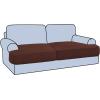imageHVERSAILTEX Stretch 3 Piece T Cushion Sofa Slipcovers Individually Sofa Cushion Covers for 3 Cushion Couch Sofa Seat Cushion Covers with Elastic Bands Featuring Thicker Jacquard Fabric GrayBurnt Brick