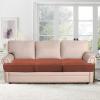 imageHVERSAILTEX Stretch 3 Piece T Cushion Sofa Slipcovers Individually Sofa Cushion Covers for 3 Cushion Couch Sofa Seat Cushion Covers with Elastic Bands Featuring Thicker Jacquard Fabric GrayRust