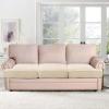 imageHVERSAILTEX Stretch 3 Piece T Cushion Sofa Slipcovers Individually Sofa Cushion Covers for 3 Cushion Couch Sofa Seat Cushion Covers with Elastic Bands Featuring Thicker Jacquard Fabric GrayNatural