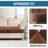 imageHVERSAILTEX Stretch 3 Piece T Cushion Sofa Slipcovers Individually Sofa Cushion Covers for 3 Cushion Couch Sofa Seat Cushion Covers with Elastic Bands Featuring Thicker Jacquard Fabric GrayCaramel