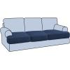 imageHVERSAILTEX Stretch 3 Piece T Cushion Sofa Slipcovers Individually Sofa Cushion Covers for 3 Cushion Couch Sofa Seat Cushion Covers with Elastic Bands Featuring Thicker Jacquard Fabric GrayNavy