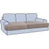 imageHVERSAILTEX Stretch 3 Piece T Cushion Sofa Slipcovers Individually Sofa Cushion Covers for 3 Cushion Couch Sofa Seat Cushion Covers with Elastic Bands Featuring Thicker Jacquard Fabric GrayTaupe