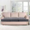 imageHVERSAILTEX Stretch 3 Piece T Cushion Sofa Slipcovers Individually Sofa Cushion Covers for 3 Cushion Couch Sofa Seat Cushion Covers with Elastic Bands Featuring Thicker Jacquard Fabric GrayCharcoal Grey