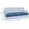 imageHVERSAILTEX Stretch 3 Piece T Cushion Sofa Slipcovers Individually Sofa Cushion Covers for 3 Cushion Couch Sofa Seat Cushion Covers with Elastic Bands Featuring Thicker Jacquard Fabric GrayDusty Blue
