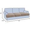 imageHVERSAILTEX Stretch 3 Piece T Cushion Sofa Slipcovers Individually Sofa Cushion Covers for 3 Cushion Couch Sofa Seat Cushion Covers with Elastic Bands Featuring Thicker Jacquard Fabric GrayTaupe