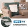 imageHVERSAILTEX Stretch 3 Piece T Cushion Sofa Slipcovers Individually Sofa Cushion Covers for 3 Cushion Couch Sofa Seat Cushion Covers with Elastic Bands Featuring Thicker Jacquard Fabric GraySage