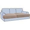 imageHVERSAILTEX Stretch 3 Piece T Cushion Sofa Slipcovers Individually Sofa Cushion Covers for 3 Cushion Couch Sofa Seat Cushion Covers with Elastic Bands Featuring Thicker Jacquard Fabric GraySand