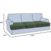 imageHVERSAILTEX Stretch 3 Piece T Cushion Sofa Slipcovers Individually Sofa Cushion Covers for 3 Cushion Couch Sofa Seat Cushion Covers with Elastic Bands Featuring Thicker Jacquard Fabric GrayBronze Green