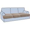 imageHVERSAILTEX Stretch 3 Piece T Cushion Sofa Slipcovers Individually Sofa Cushion Covers for 3 Cushion Couch Sofa Seat Cushion Covers with Elastic Bands Featuring Thicker Jacquard Fabric GrayTaupe