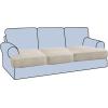 imageHVERSAILTEX Stretch 3 Piece T Cushion Sofa Slipcovers Individually Sofa Cushion Covers for 3 Cushion Couch Sofa Seat Cushion Covers with Elastic Bands Featuring Thicker Jacquard Fabric GrayIsland Fossi