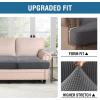 imageHVERSAILTEX Stretch 3 Piece T Cushion Sofa Slipcovers Individually Sofa Cushion Covers for 3 Cushion Couch Sofa Seat Cushion Covers with Elastic Bands Featuring Thicker Jacquard Fabric GrayCharcoal Grey