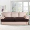 imageHVERSAILTEX Stretch 3 Piece T Cushion Sofa Slipcovers Individually Sofa Cushion Covers for 3 Cushion Couch Sofa Seat Cushion Covers with Elastic Bands Featuring Thicker Jacquard Fabric GrayChocolate