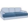 imageHVERSAILTEX Stretch 3 Piece T Cushion Sofa Slipcovers Individually Sofa Cushion Covers for 3 Cushion Couch Sofa Seat Cushion Covers with Elastic Bands Featuring Thicker Jacquard Fabric GrayDusty Blue