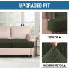 imageHVERSAILTEX Stretch 3 Piece T Cushion Sofa Slipcovers Individually Sofa Cushion Covers for 3 Cushion Couch Sofa Seat Cushion Covers with Elastic Bands Featuring Thicker Jacquard Fabric GrayOlive