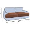 imageHVERSAILTEX Stretch 3 Piece T Cushion Sofa Slipcovers Individually Sofa Cushion Covers for 3 Cushion Couch Sofa Seat Cushion Covers with Elastic Bands Featuring Thicker Jacquard Fabric GrayCaramel