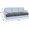imageHVERSAILTEX Stretch 3 Piece T Cushion Sofa Slipcovers Individually Sofa Cushion Covers for 3 Cushion Couch Sofa Seat Cushion Covers with Elastic Bands Featuring Thicker Jacquard Fabric GrayCharcoal Grey