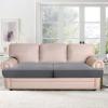 imageHVERSAILTEX Stretch 3 Piece T Cushion Sofa Slipcovers Individually Sofa Cushion Covers for 3 Cushion Couch Sofa Seat Cushion Covers with Elastic Bands Featuring Thicker Jacquard Fabric GrayDove