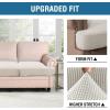 imageHVERSAILTEX Stretch 3 Piece T Cushion Sofa Slipcovers Individually Sofa Cushion Covers for 3 Cushion Couch Sofa Seat Cushion Covers with Elastic Bands Featuring Thicker Jacquard Fabric GrayIvory