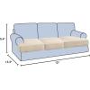 imageHVERSAILTEX Stretch 3 Piece T Cushion Sofa Slipcovers Individually Sofa Cushion Covers for 3 Cushion Couch Sofa Seat Cushion Covers with Elastic Bands Featuring Thicker Jacquard Fabric GrayNatural
