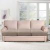 imageHVERSAILTEX Stretch 3 Piece T Cushion Sofa Slipcovers Individually Sofa Cushion Covers for 3 Cushion Couch Sofa Seat Cushion Covers with Elastic Bands Featuring Thicker Jacquard Fabric GrayTaupe