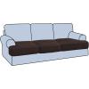 imageHVERSAILTEX Stretch 3 Piece T Cushion Sofa Slipcovers Individually Sofa Cushion Covers for 3 Cushion Couch Sofa Seat Cushion Covers with Elastic Bands Featuring Thicker Jacquard Fabric GrayChocolate