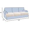 imageHVERSAILTEX Stretch 3 Piece T Cushion Sofa Slipcovers Individually Sofa Cushion Covers for 3 Cushion Couch Sofa Seat Cushion Covers with Elastic Bands Featuring Thicker Jacquard Fabric GrayIvory