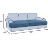 imageHVERSAILTEX Stretch 3 Piece T Cushion Sofa Slipcovers Individually Sofa Cushion Covers for 3 Cushion Couch Sofa Seat Cushion Covers with Elastic Bands Featuring Thicker Jacquard Fabric GrayDusty Blue