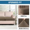 imageHVERSAILTEX Stretch 3 Piece T Cushion Sofa Slipcovers Individually Sofa Cushion Covers for 3 Cushion Couch Sofa Seat Cushion Covers with Elastic Bands Featuring Thicker Jacquard Fabric GrayMacchiato