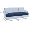 imageHVERSAILTEX Stretch 3 Piece T Cushion Sofa Slipcovers Individually Sofa Cushion Covers for 3 Cushion Couch Sofa Seat Cushion Covers with Elastic Bands Featuring Thicker Jacquard Fabric GrayNavy