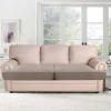 imageHVERSAILTEX Stretch 3 Piece T Cushion Sofa Slipcovers Individually Sofa Cushion Covers for 3 Cushion Couch Sofa Seat Cushion Covers with Elastic Bands Featuring Thicker Jacquard Fabric GrayTaupe