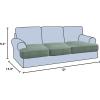 imageHVERSAILTEX Stretch 3 Piece T Cushion Sofa Slipcovers Individually Sofa Cushion Covers for 3 Cushion Couch Sofa Seat Cushion Covers with Elastic Bands Featuring Thicker Jacquard Fabric GraySage