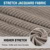imageHVERSAILTEX Stretch 3 Piece T Cushion Sofa Slipcovers Individually Sofa Cushion Covers for 3 Cushion Couch Sofa Seat Cushion Covers with Elastic Bands Featuring Thicker Jacquard Fabric GrayTaupe
