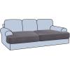 imageHVERSAILTEX Stretch 3 Piece T Cushion Sofa Slipcovers Individually Sofa Cushion Covers for 3 Cushion Couch Sofa Seat Cushion Covers with Elastic Bands Featuring Thicker Jacquard Fabric GrayCharcoal Grey