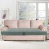 imageHVERSAILTEX Stretch 3 Piece T Cushion Sofa Slipcovers Individually Sofa Cushion Covers for 3 Cushion Couch Sofa Seat Cushion Covers with Elastic Bands Featuring Thicker Jacquard Fabric GraySage