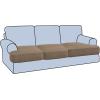 imageHVERSAILTEX Stretch 3 Piece T Cushion Sofa Slipcovers Individually Sofa Cushion Covers for 3 Cushion Couch Sofa Seat Cushion Covers with Elastic Bands Featuring Thicker Jacquard Fabric GrayMacchiato