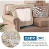 imageHVERSAILTEX Stretch 3 Piece T Cushion Sofa Slipcovers Individually Sofa Cushion Covers for 3 Cushion Couch Sofa Seat Cushion Covers with Elastic Bands Featuring Thicker Jacquard Fabric GrayNatural
