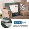imageHVERSAILTEX Stretch 3 Piece T Cushion Sofa Slipcovers Individually Sofa Cushion Covers for 3 Cushion Couch Sofa Seat Cushion Covers with Elastic Bands Featuring Thicker Jacquard Fabric GraySage