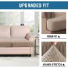 imageHVERSAILTEX Stretch 3 Piece T Cushion Sofa Slipcovers Individually Sofa Cushion Covers for 3 Cushion Couch Sofa Seat Cushion Covers with Elastic Bands Featuring Thicker Jacquard Fabric GraySand