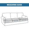 imageHVERSAILTEX Stretch 3 Piece T Cushion Sofa Slipcovers Individually Sofa Cushion Covers for 3 Cushion Couch Sofa Seat Cushion Covers with Elastic Bands Featuring Thicker Jacquard Fabric GrayChocolate