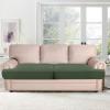 imageHVERSAILTEX Stretch 3 Piece T Cushion Sofa Slipcovers Individually Sofa Cushion Covers for 3 Cushion Couch Sofa Seat Cushion Covers with Elastic Bands Featuring Thicker Jacquard Fabric GrayBronze Green