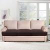 imageHVERSAILTEX Stretch 3 Piece T Cushion Sofa Slipcovers Individually Sofa Cushion Covers for 3 Cushion Couch Sofa Seat Cushion Covers with Elastic Bands Featuring Thicker Jacquard Fabric GrayChocolate