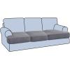 imageHVERSAILTEX Stretch 3 Piece T Cushion Sofa Slipcovers Individually Sofa Cushion Covers for 3 Cushion Couch Sofa Seat Cushion Covers with Elastic Bands Featuring Thicker Jacquard Fabric GrayDove