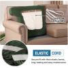 imageHVERSAILTEX Stretch 3 Piece T Cushion Sofa Slipcovers Individually Sofa Cushion Covers for 3 Cushion Couch Sofa Seat Cushion Covers with Elastic Bands Featuring Thicker Jacquard Fabric GrayBronze Green