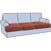 imageHVERSAILTEX Stretch 3 Piece T Cushion Sofa Slipcovers Individually Sofa Cushion Covers for 3 Cushion Couch Sofa Seat Cushion Covers with Elastic Bands Featuring Thicker Jacquard Fabric GrayRust