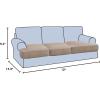 imageHVERSAILTEX Stretch 3 Piece T Cushion Sofa Slipcovers Individually Sofa Cushion Covers for 3 Cushion Couch Sofa Seat Cushion Covers with Elastic Bands Featuring Thicker Jacquard Fabric GraySand