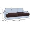imageHVERSAILTEX Stretch 3 Piece T Cushion Sofa Slipcovers Individually Sofa Cushion Covers for 3 Cushion Couch Sofa Seat Cushion Covers with Elastic Bands Featuring Thicker Jacquard Fabric GrayChocolate